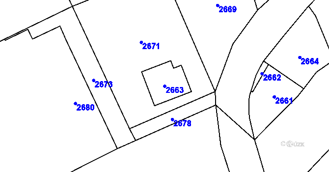 Parcela st. 2663 v KÚ Košatka nad Odrou, Katastrální mapa