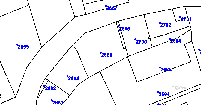 Parcela st. 2665 v KÚ Košatka nad Odrou, Katastrální mapa