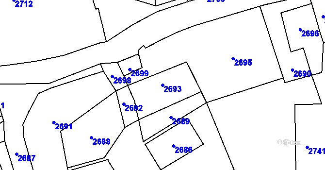 Parcela st. 2693 v KÚ Košatka nad Odrou, Katastrální mapa