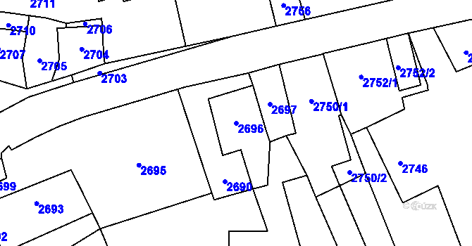 Parcela st. 2696 v KÚ Košatka nad Odrou, Katastrální mapa