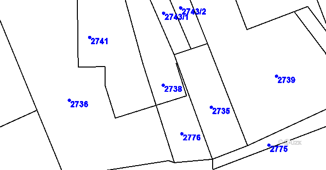 Parcela st. 2738 v KÚ Košatka nad Odrou, Katastrální mapa