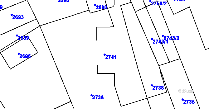 Parcela st. 2741 v KÚ Košatka nad Odrou, Katastrální mapa