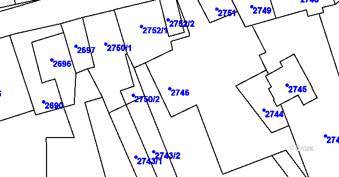 Parcela st. 2746 v KÚ Košatka nad Odrou, Katastrální mapa