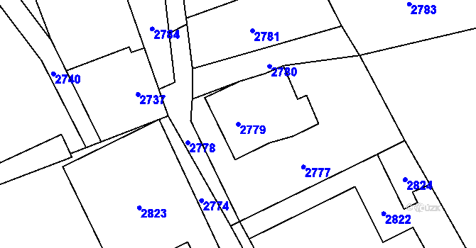 Parcela st. 2779 v KÚ Košatka nad Odrou, Katastrální mapa