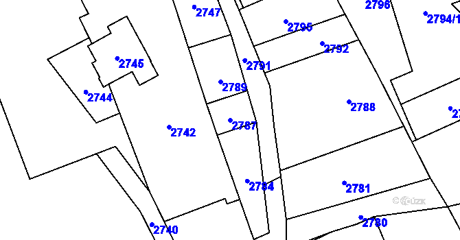 Parcela st. 2787 v KÚ Košatka nad Odrou, Katastrální mapa