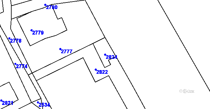 Parcela st. 2824 v KÚ Košatka nad Odrou, Katastrální mapa