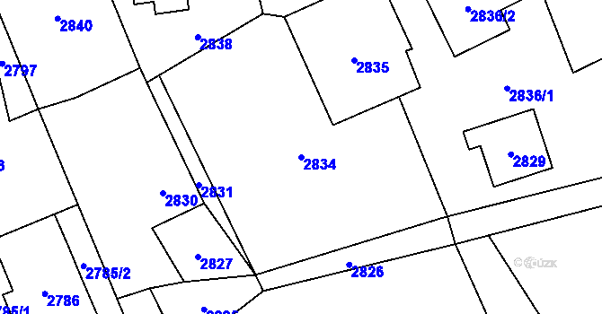 Parcela st. 2834 v KÚ Košatka nad Odrou, Katastrální mapa