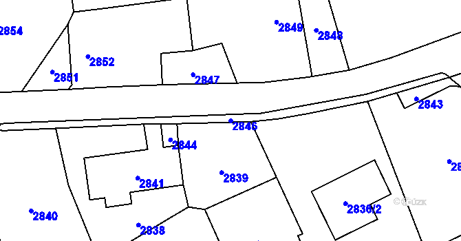 Parcela st. 2846 v KÚ Košatka nad Odrou, Katastrální mapa
