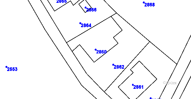 Parcela st. 2860 v KÚ Košatka nad Odrou, Katastrální mapa