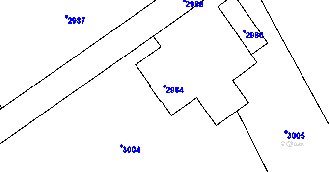 Parcela st. 2984 v KÚ Košatka nad Odrou, Katastrální mapa