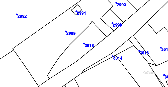 Parcela st. 3018 v KÚ Košatka nad Odrou, Katastrální mapa