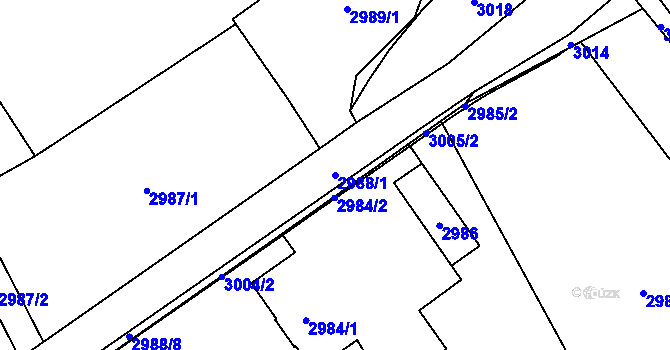 Parcela st. 2988/1 v KÚ Košatka nad Odrou, Katastrální mapa