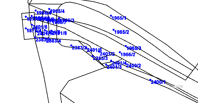 Parcela st. 2401/2 v KÚ Košatka nad Odrou, Katastrální mapa