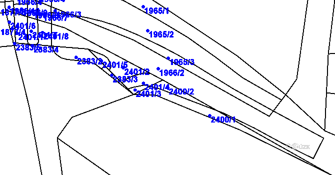 Parcela st. 2400/2 v KÚ Košatka nad Odrou, Katastrální mapa