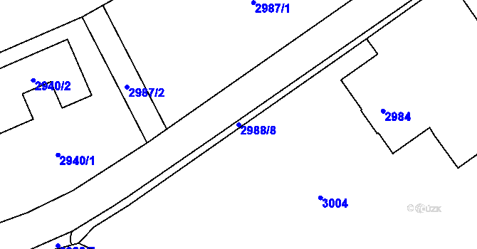 Parcela st. 2988/8 v KÚ Košatka nad Odrou, Katastrální mapa