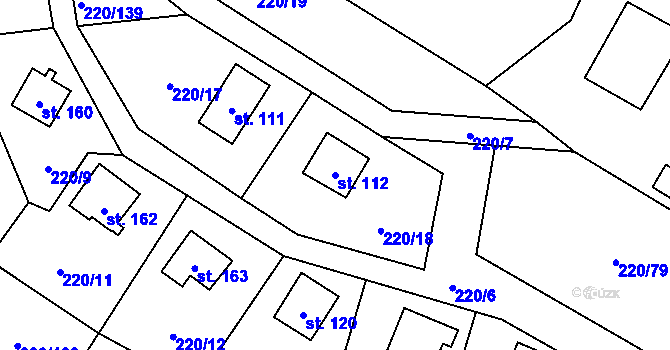 Parcela st. 112 v KÚ Košátky, Katastrální mapa