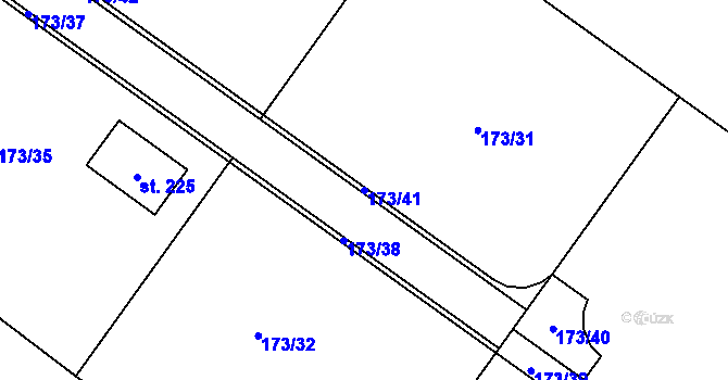 Parcela st. 173/41 v KÚ Košátky, Katastrální mapa
