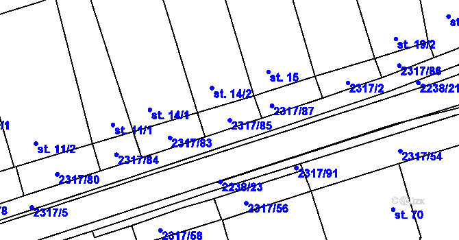 Parcela st. 2317/85 v KÚ Košetice, Katastrální mapa