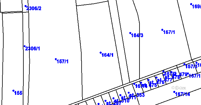 Parcela st. 164/1 v KÚ Košetice, Katastrální mapa