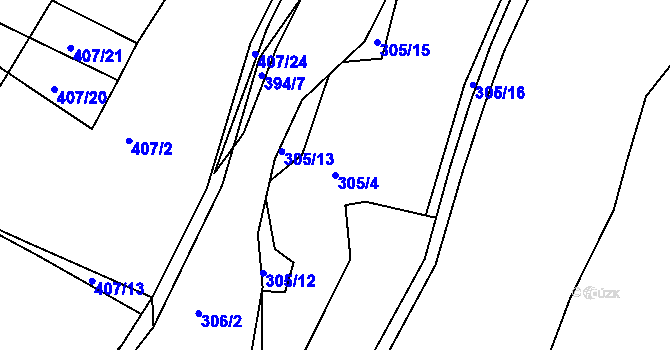 Parcela st. 305/4 v KÚ Košetice, Katastrální mapa