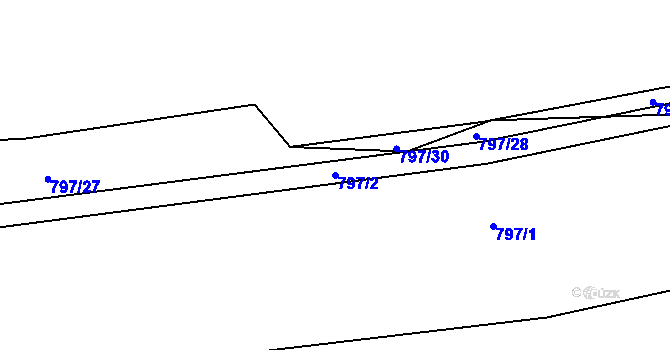Parcela st. 797/2 v KÚ Košetice, Katastrální mapa