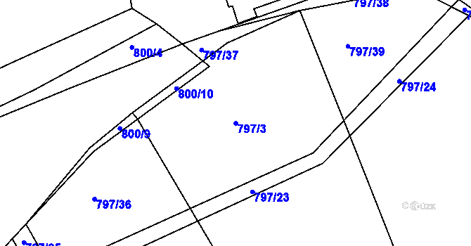 Parcela st. 797/3 v KÚ Košetice, Katastrální mapa