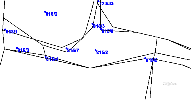 Parcela st. 815/2 v KÚ Košetice, Katastrální mapa