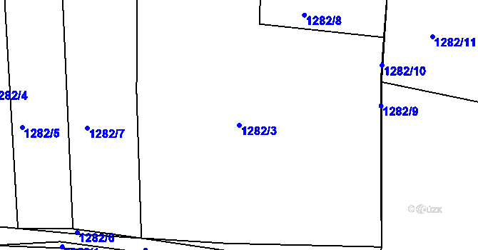 Parcela st. 1282/3 v KÚ Košetice, Katastrální mapa