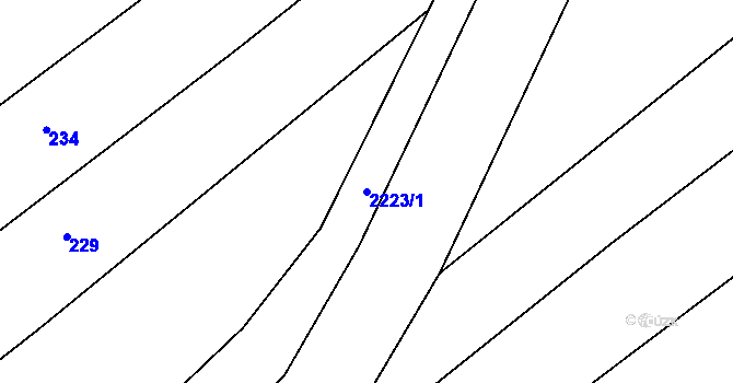 Parcela st. 2223/1 v KÚ Košetice, Katastrální mapa