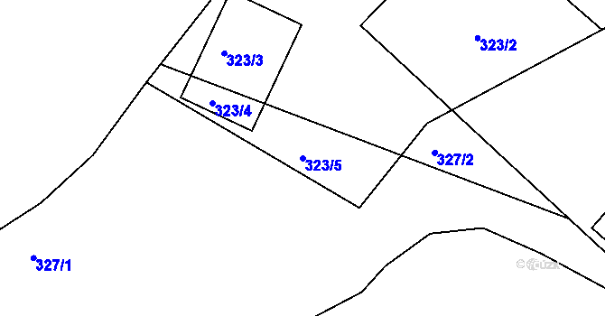 Parcela st. 323/5 v KÚ Košetice, Katastrální mapa