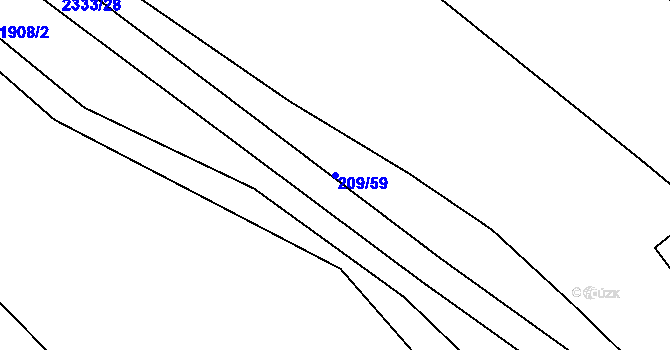 Parcela st. 209/59 v KÚ Košetice, Katastrální mapa