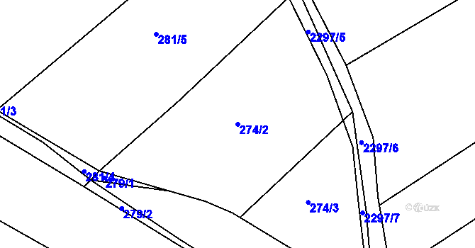 Parcela st. 274/2 v KÚ Košetice, Katastrální mapa