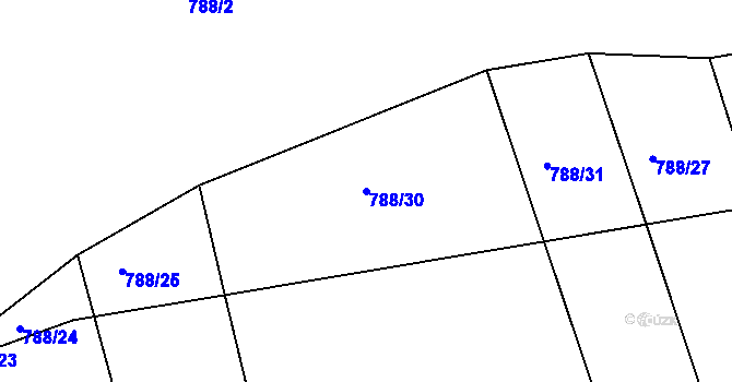 Parcela st. 788/30 v KÚ Košetice, Katastrální mapa