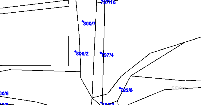 Parcela st. 797/4 v KÚ Košetice, Katastrální mapa
