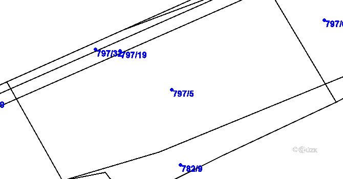 Parcela st. 797/5 v KÚ Košetice, Katastrální mapa