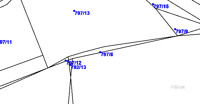 Parcela st. 797/8 v KÚ Košetice, Katastrální mapa