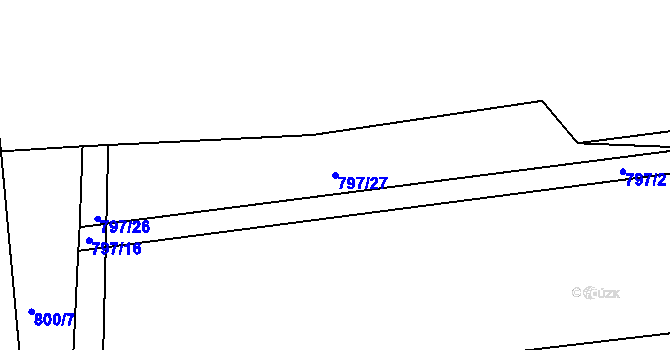 Parcela st. 797/27 v KÚ Košetice, Katastrální mapa