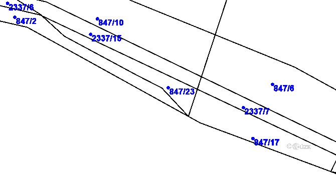 Parcela st. 847/23 v KÚ Košetice, Katastrální mapa