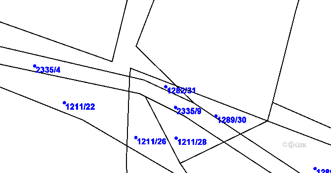 Parcela st. 1282/31 v KÚ Košetice, Katastrální mapa