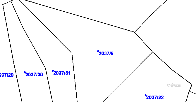 Parcela st. 2037/6 v KÚ Košetice, Katastrální mapa