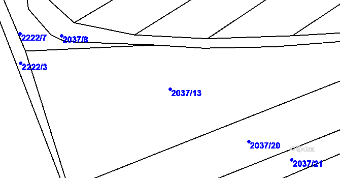 Parcela st. 2037/13 v KÚ Košetice, Katastrální mapa