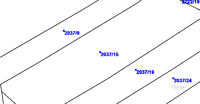 Parcela st. 2037/15 v KÚ Košetice, Katastrální mapa