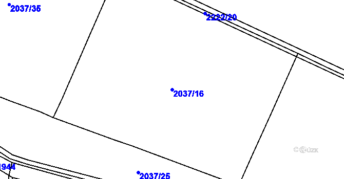 Parcela st. 2037/16 v KÚ Košetice, Katastrální mapa