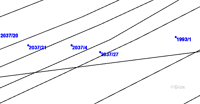 Parcela st. 2037/27 v KÚ Košetice, Katastrální mapa