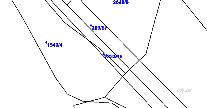 Parcela st. 2333/16 v KÚ Košetice, Katastrální mapa