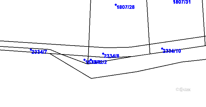 Parcela st. 2334/8 v KÚ Košetice, Katastrální mapa