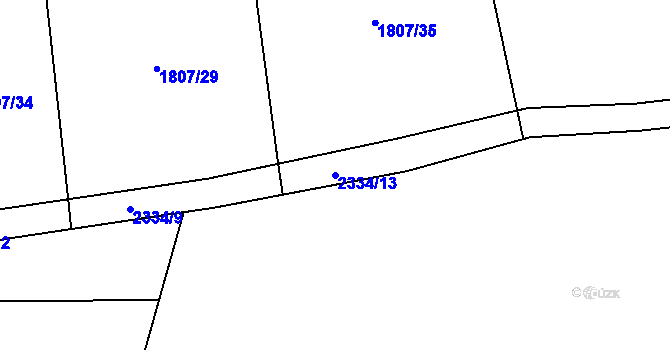 Parcela st. 2334/13 v KÚ Košetice, Katastrální mapa