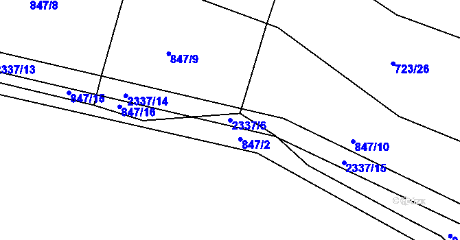Parcela st. 2337/6 v KÚ Košetice, Katastrální mapa
