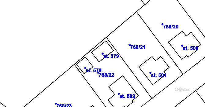 Parcela st. 579 v KÚ Košetice, Katastrální mapa