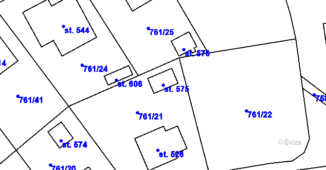 Parcela st. 575 v KÚ Košetice, Katastrální mapa